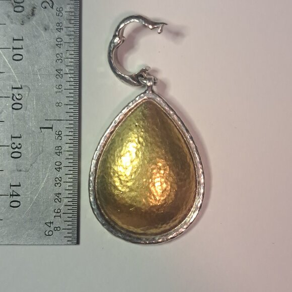 Gurhan Sterling and 19k Gold Teardrop Pendant - Picture 2 of 5